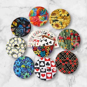 POCKET Playing Card Holder, Handmade Card Organizer with Recycled CD’s, Flowers, Deck of Cards, and More
