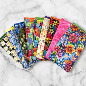 Large Fabric Phone Case, Cell Phone Pouch, SunGlass Case, Open End Sleeve, Flowers, Cats, Dogs