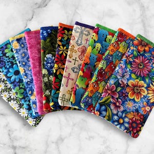 Large Fabric Phone Case, Cell Phone Pouch, SunGlass Case, Open End Sleeve, Flowers, Cats, Dogs