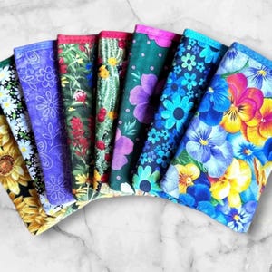 Floral Fabric Cell Phone Pouch, Handmade Padded Open End Phone Case, Phone Sleeve, Cactus, Daisies, Sunflowers, Wildflowers, Pansies