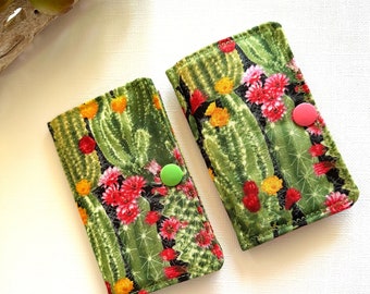 Cactus Fabric Needle Wallet,  Handmade Needle Holders, Travel Needle Case, Needle Book, Sewing Supplies, Set of 2