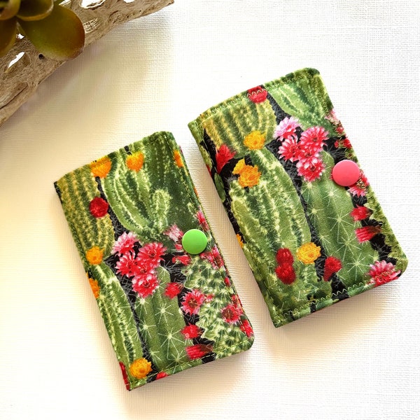 Cactus Fabric Needle Wallet,  Handmade Needle Holders, Travel Needle Case, Needle Book, Sewing Supplies, Set of 2