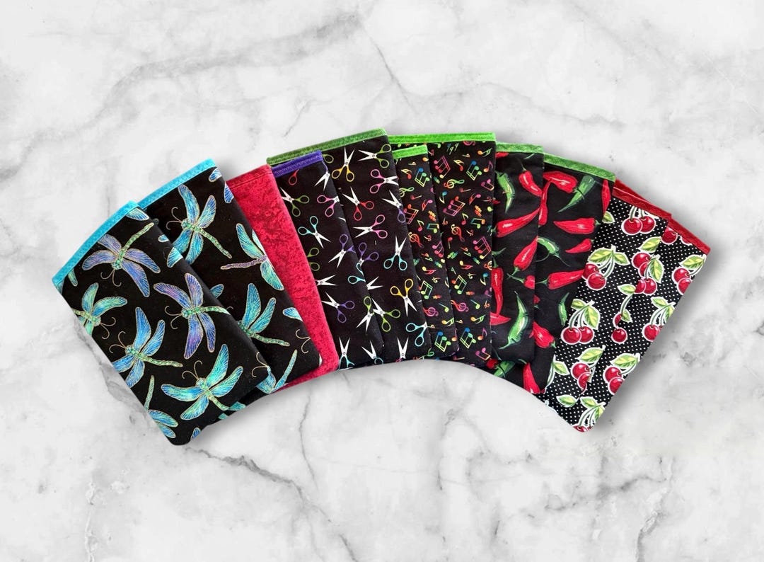 Picture of Handmade Fabric Cell Phone Pouch, Open-end Sunglass Case, Dragonfly ...