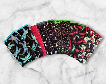Handmade Fabric Cell Phone Pouch, Open-End Sunglass Case, Dragonflies and More