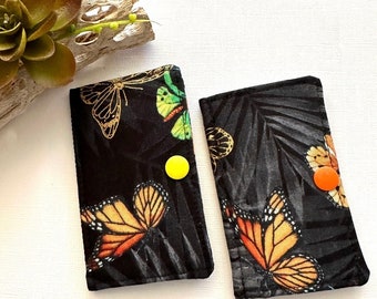 Fabric Needle Wallet, Butterfly Fabric Handmade Needle Book, Sewing Accessory, Quilting Gift, Set of 2