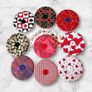 Fabric CD Playing Card Holder, Choices for Kids and Seniors, Wine Corks, Deck of Cards, Canada, Sewing, Hearts, Ready to Ship