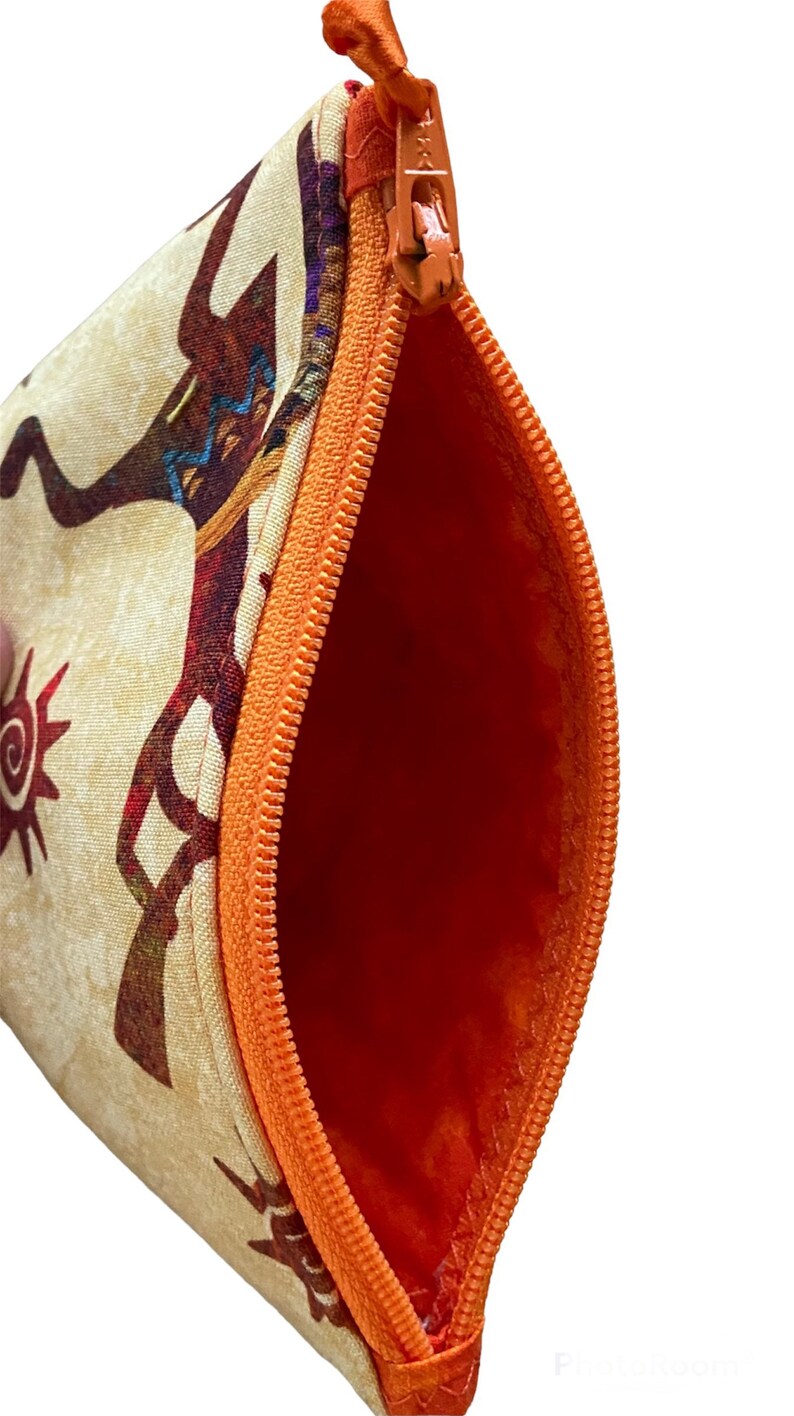 Kokopelli Fabric Zipper Pouch Small Handmade Padded Bag Etsy