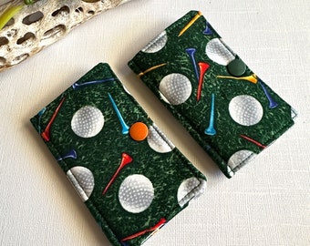 Golf Fabric Needle Holders, Ladies Golf Gift, Sewing Supplies, Handmade Needle Wallet, Travel Needle Case, Needle Book