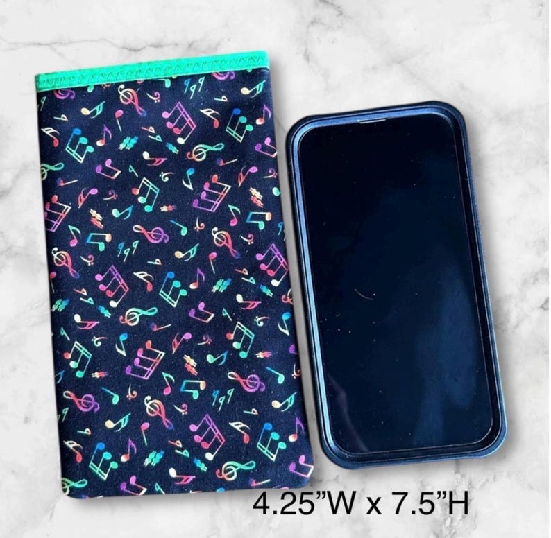 Handmade Fabric Cell Phone Pouch, Open-end Sunglass Case, Dragonfly ...