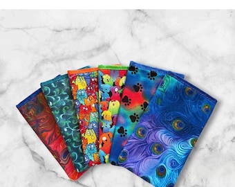 Handmade Fabric Phone Sleeve, Cats, Dogs, Peacocks