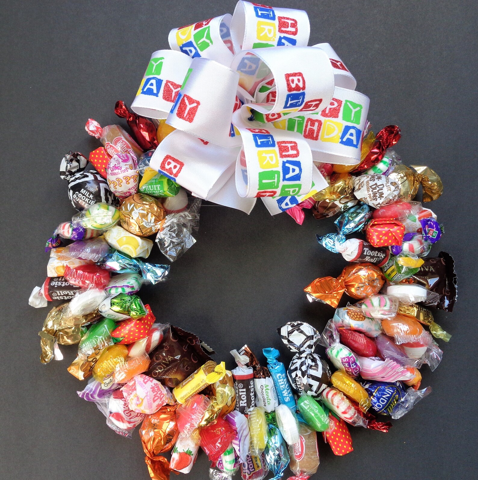 Hard Candy Wreath With Chocolate Truffles Mixed Etsy