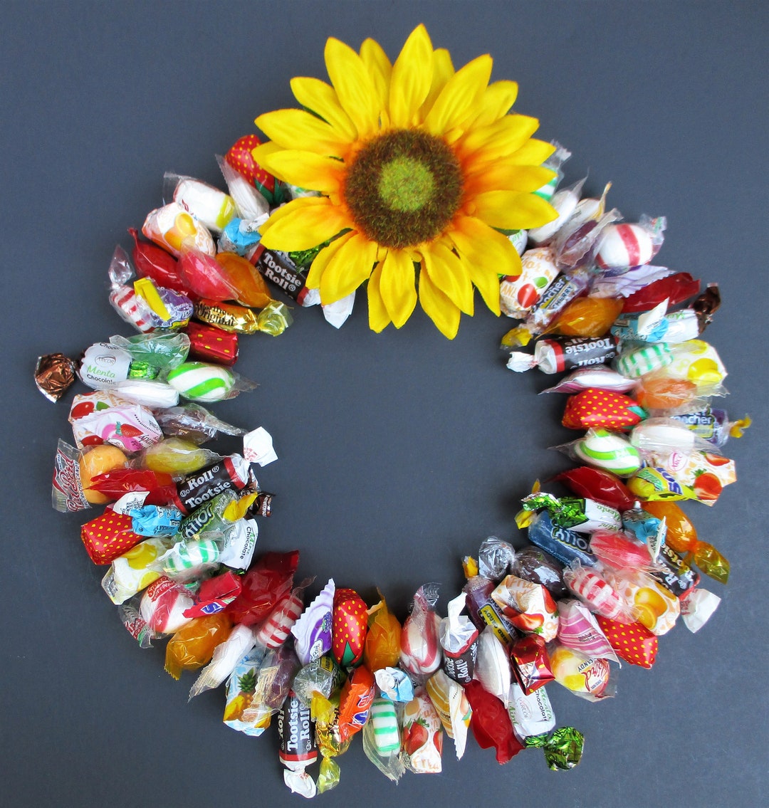 Mixed Hard Candy Wreath Gift Etsy