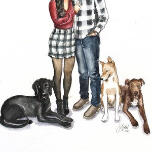 Family illustration, Portrait From Photo, Custom Portrait, Portrait Painting, Family Portrait, Watercolor. Original artwork.