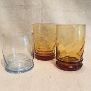 Libbey Mid-Century Tumbler Sortiment Bernstein und klares Blau
