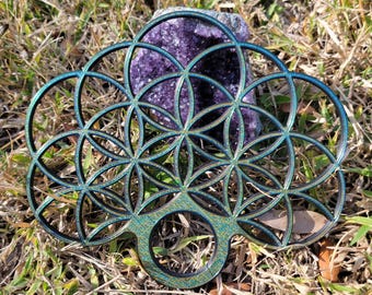 Minature Flower of Life Practice Flow Fans
