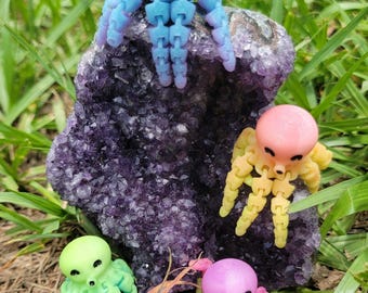 One Mini Glow in the Dark Octopus Hat Pin or Clips