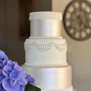 Three Tier Fondant Wedding Cake, Fake Wedding Cake, Faux Wedding Cake, Faux Cake- &quot;The Aurora&quot;