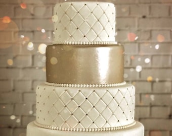 Fake Wedding Cake, Four Tier Fondant Wedding Cake, Fake Wedding Cake, Faux Wedding Cake &quot;The Luna&quot;