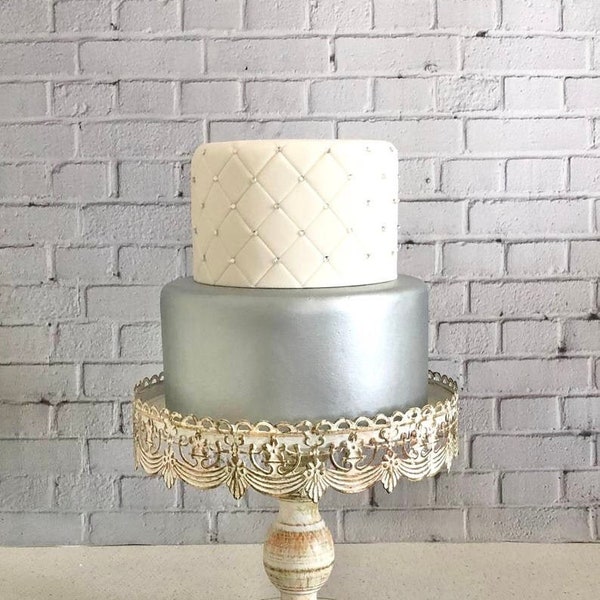 Two Tier Fondant Wedding Cake, Fake Wedding Cake, Faux Wedding Cake, Faux Cake "The Luna"