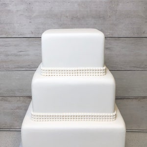 Fake Wedding Cake, Faux Wedding Cake, Square Cake