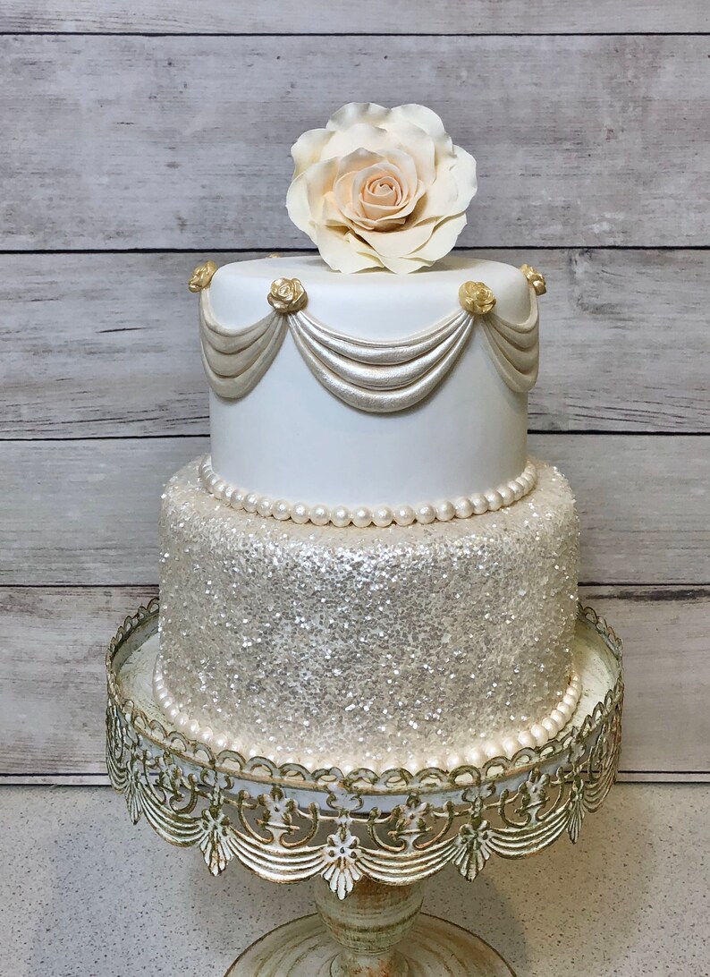 Fake Wedding Cake Fondant Wedding Cake Fake Cake Faux Cake Etsy