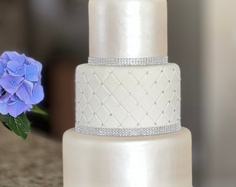 Three Tier Fondant Wedding Cake, Fake Wedding Cake, Faux Wedding Cake, Faux Cake