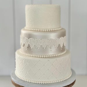 Three Tier Fondant Wedding Cake, Fake Wedding Cake, Faux Wedding Cake, Faux Cake &quot;The Cassiopeia&quot;