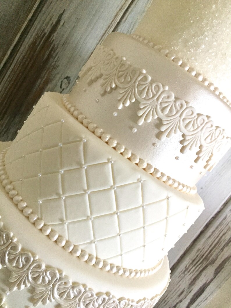 Fake Wedding Cake Four Tier Fondant Wedding Cake Fake Etsy