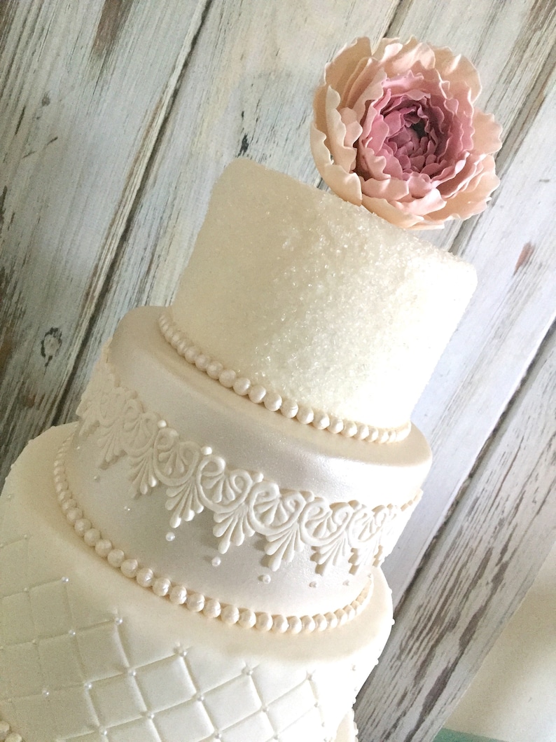 Fake Wedding Cake Four Tier Fondant Wedding Cake Fake Etsy