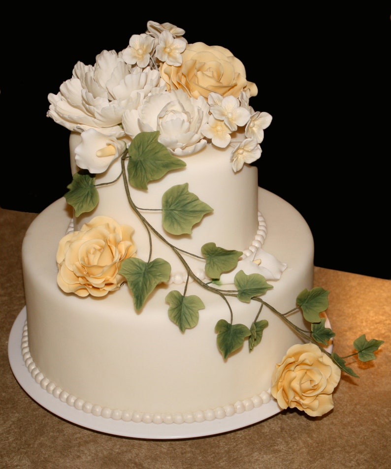 Four Tier Fondant Wedding Cake Fake Wedding Cake Faux Etsy