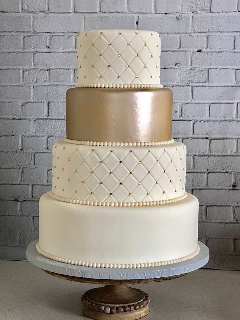 Fake Wedding Cake Four Tier Quilted Fondant Wedding Cake