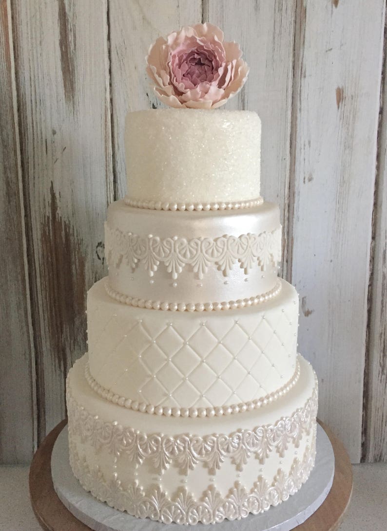 Fake Wedding Cake Four Tier Fondant Wedding Cake Fake Etsy