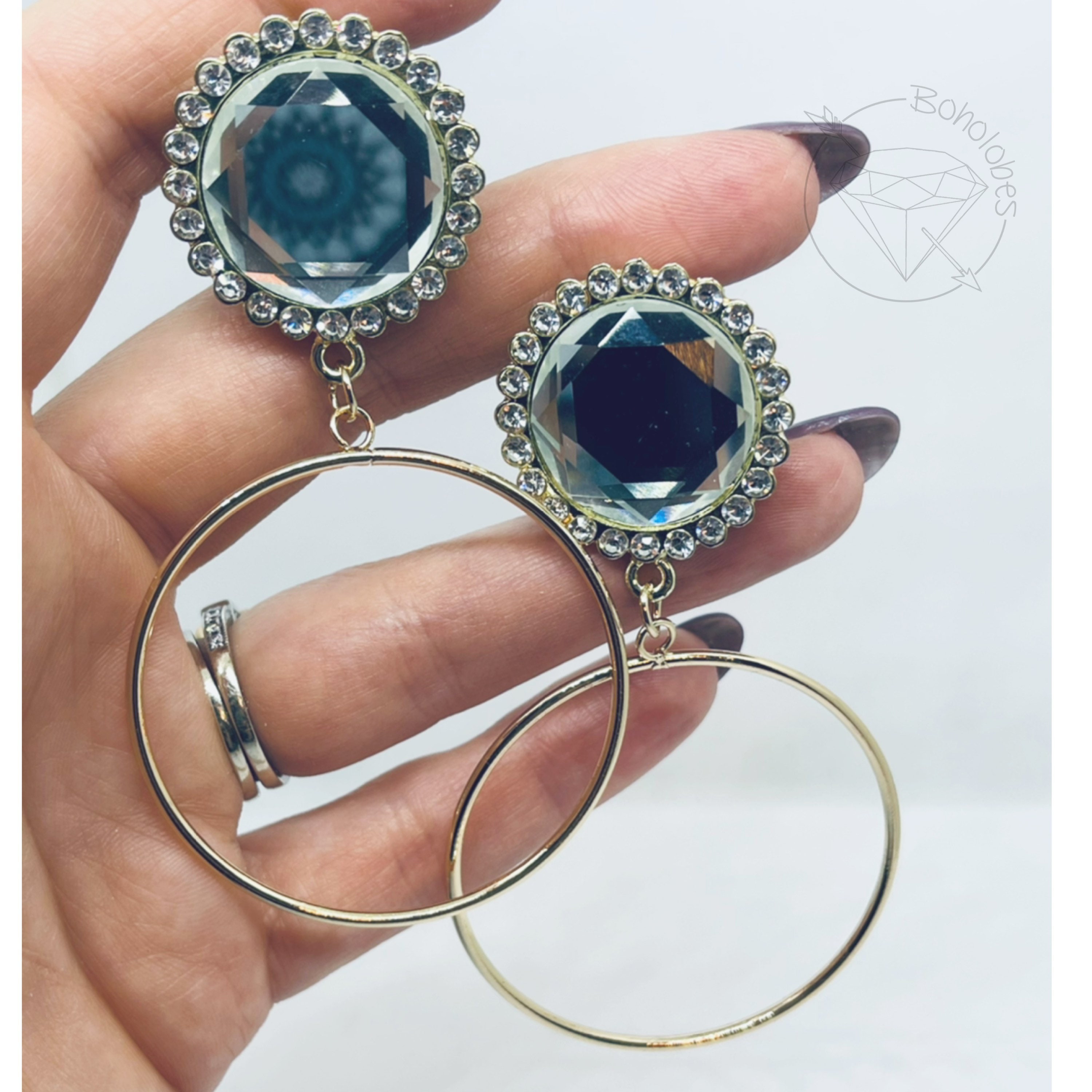 Gold Hoop plugs Gold hoop plugs gauges tunnels 5/8 3/4 7/8 Etsy