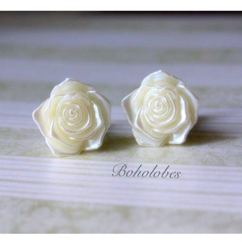 Pearl Flower Wedding Plugs Tunnels for Gauged / Stretched Etsy