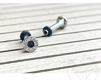 Mini rhinestone minimalist stud plugs 14g 12g 10g 8g 6g 4g