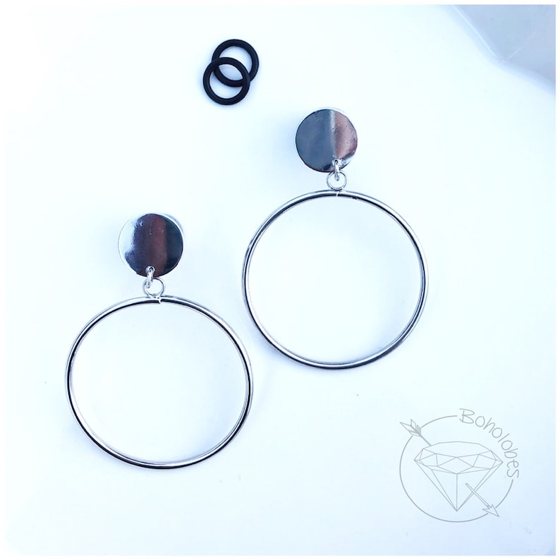 Silver Toned Hoop Plugs Gauges Tunnels 2g 1g 0g 1/32 00g Etsy