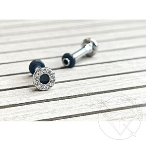 Mini rhinestone minimalist stud plugs 14g 12g 10g 8g 6g 4g