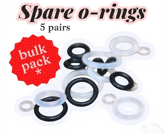 Plug O-Rings (5 Pairs) – Black or Clear, 14g - 1" Gauges