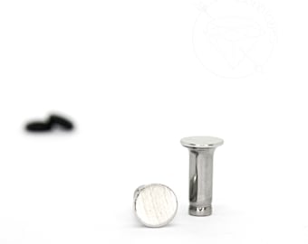 Brushed steel disk minimalist stud plugs 14g 12g 10g 8g 6g 4g