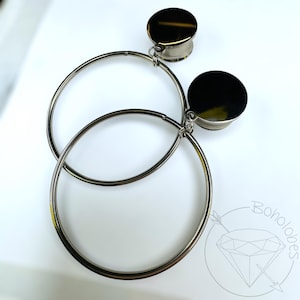 Gold wire Hoop screw-back plugs gauges tunnels sizes 4g 2g 1g 0g 11/32&quot; 00g 7/16&quot; 1/2&quot; 9/16&quot; 5/8&quot; 18mm 3/4&quot; 20mm 7/8&quot; 1&quot;