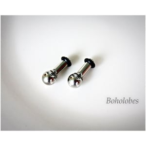 Surgical Stainless Steel Ball Plugs for Stretched Ears: Single Flare Metal Tunnels 14g 12g 10g 8g 6g 4g 2g