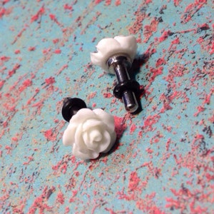 Smaller tiny Rose plugs for gauged ears: 14g, 12g, 10g, 8g, 6g