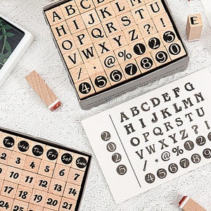 Conjunto de carimbos de letras (4 tipos), carimbos de alfabeto, carimbos de letras maiúsculas, carimbos de letras minúsculas, carimbos de caligrafia, carimbos de semana, carimbo de planejador