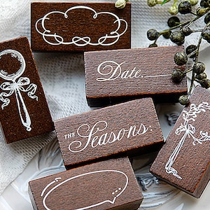 6 Styles Journal Stamp, Vintage Frame Stamp, Decoration Stamp, Sentences Stamp, Planner Stamp, Diary Stamp, Scrapbook Stamp