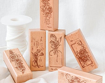 Vintage Floral Rubber Stamp: Rose, Flower, Decoration
