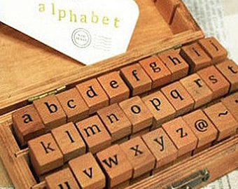 Vintage Alphabet Rubber Stamp Set: 30 Pcs Planner Stamps