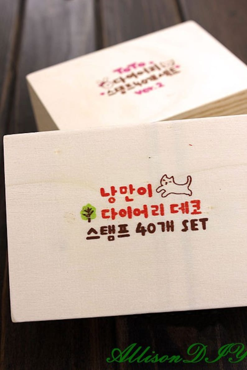 Deco Stamp 40 Pcs Cat Style Wood Stamp Set ON SALE AH201653 Rubber Stamp