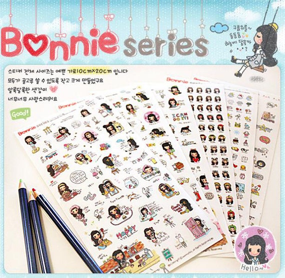 Korean Sticker Diary Sticker Deco Sticker Bonnie Sticker | Etsy