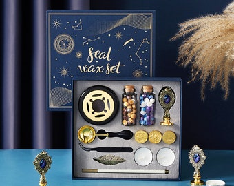 Space & Stars Wax Seal Stamp Set: Letter Sealing Kit