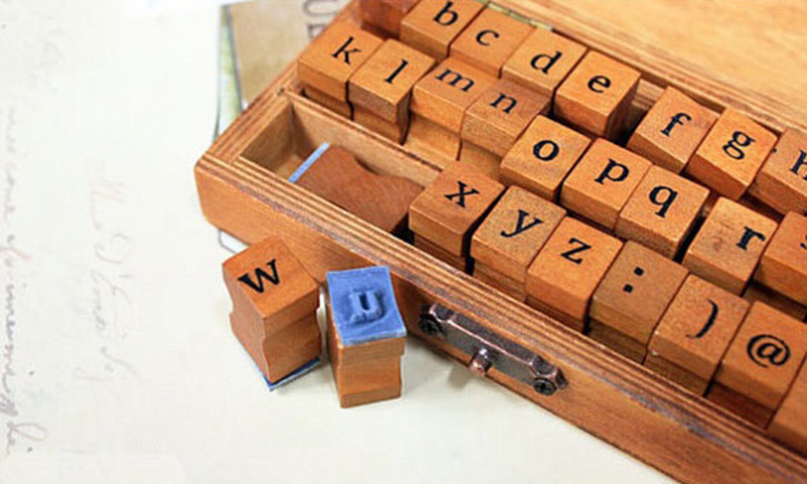 Vintage Alphabet Stamp Set Wooden Rubber Stamps Rubber Etsy